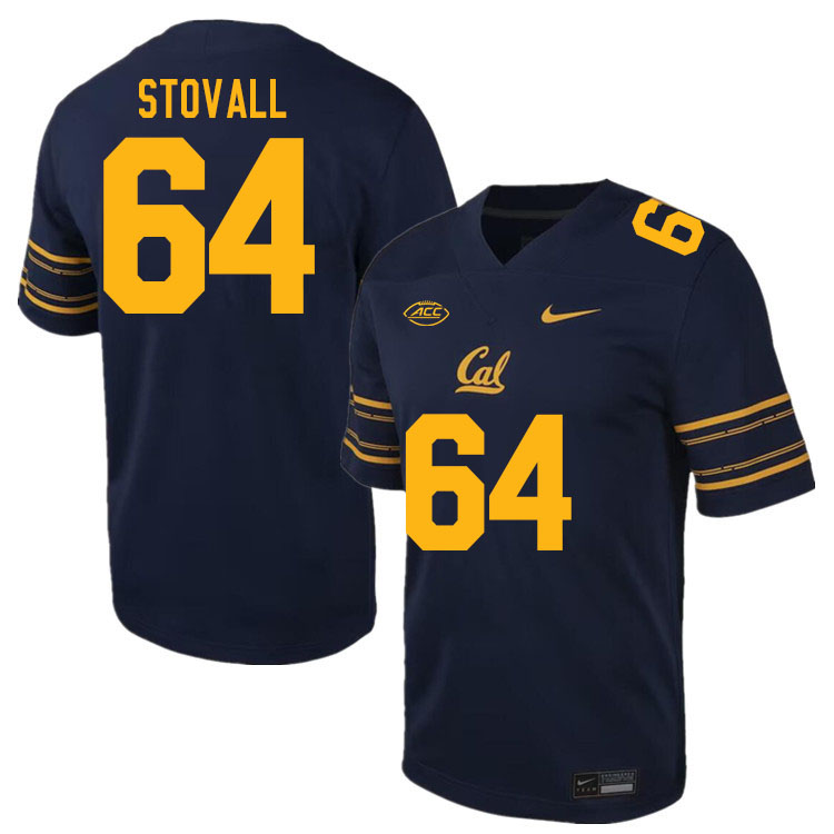 Men #64 Joshua Stovall California Golden Bears ACC Conference College Football Jerseys Stitched Sale